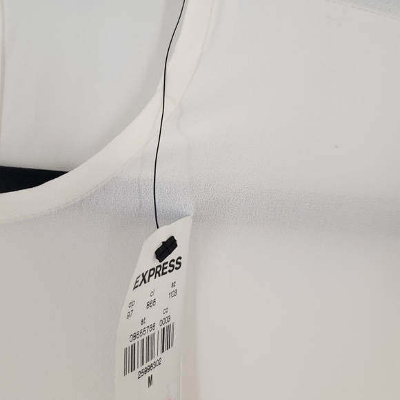 Express Pleated Balloon Sleeve Top - Ivory - Size M - Picture 4 of 5